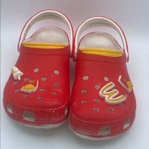 Crocs limited edition 2023 McDonald’s classic crocs well worn w/ charms 8M 10W